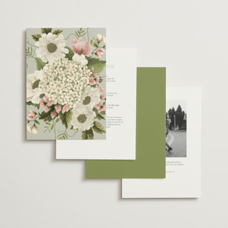 This is a moss foil stamped wedding invitations with foil pressed by Chris Griffith called floral tribute printing on signature in standard