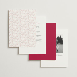 This is a magenta foil stamped wedding invitations with foil pressed by Olivia Raufman called gathering printing on signature in standard