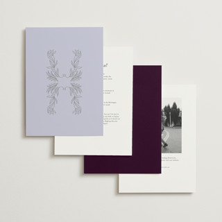 This is a plum garden foil stamped wedding invitations with foil pressed by Simona Camp called gilded tapestry printing on signature in standard