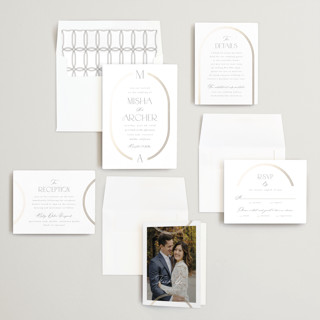 This is a quartz foil stamped wedding invitations with foil pressed by Kristie Kern called misha printing on signature in standard