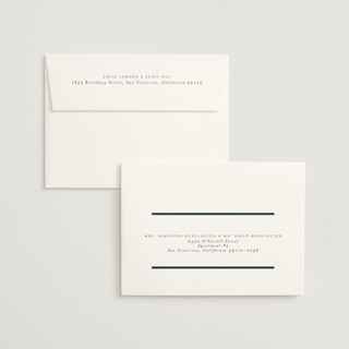 This is a evergreen foil stamped wedding invitations with foil pressed by Nicole Walsh called regal printing on signature in standard