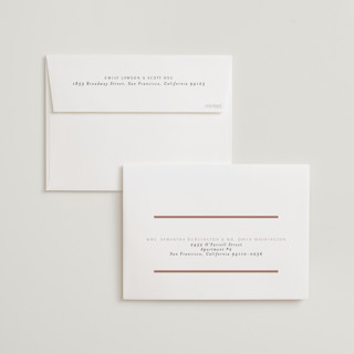 This is a rosewood foil stamped wedding invitations with foil pressed by Nicole Walsh called regal printing on signature in standard