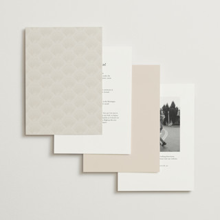 This is a sand foil stamped wedding invitations with foil pressed by Hannah Bowman called simple seashell printing on signature in standard