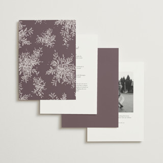 This is a wisteria foil stamped wedding invitations with foil pressed by Leah Bisch called reflection printing on signature in standard