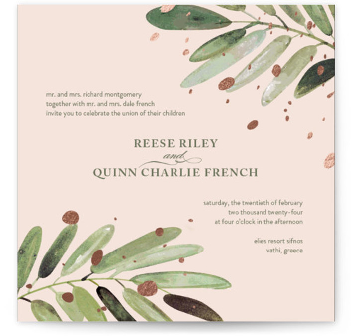 Wildflower Crest Wedding Invitations by Alethea and Ruth Minted