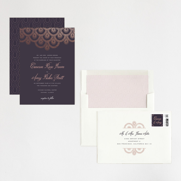 Captivating Foil-Pressed Wedding Invitations by Design Lotus | Minted