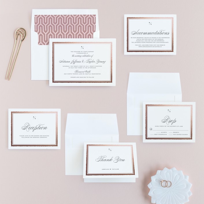 Deckled Edge FoilPressed Wedding Invitations by Eric Clegg Minted