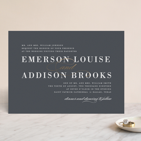 Unconditional FoilPressed Wedding Invitations by Lauren Chism Minted