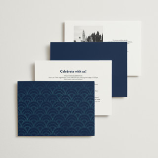 This is a goldenrod foil stamped wedding invitations with foil pressed by GeekInk Design called ornate deco printing on signature in standard