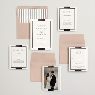 This is a cotton foil stamped wedding invitations with foil pressed by Stacey Meacham called refined style printing on signature in standard