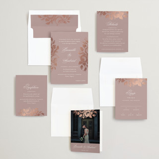 This is a mallow foil stamped wedding invitations with foil pressed by Design Lotus called idyllic printing on signature in standard