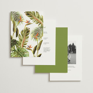 This is a kiwi foil stamped wedding invitations with foil pressed by Elly called our paradise printing on signature in standard