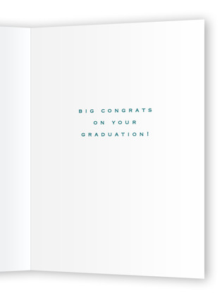 This is a seagreen graduation cards with standard by Hannah Williams called congrats banners printing on signature in greeting cards