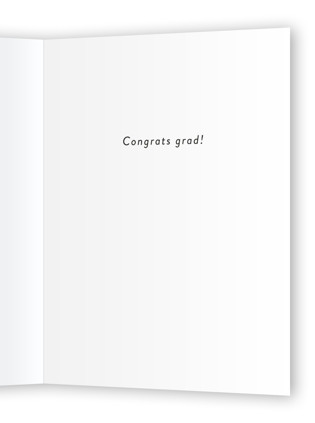 This is a ivory graduation cards with standard by Itsy Belle Studio called frenchie grad printing on signature in greeting cards