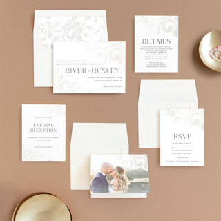 This is a snow gloss press wedding invitations with gloss press by Design Lotus called beloved printing on signature in standard