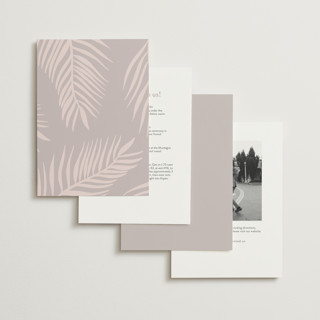 This is a porcelain gloss press wedding invitations with foil pressed by Pixel and Hank called palm vibes printing on signature in standard