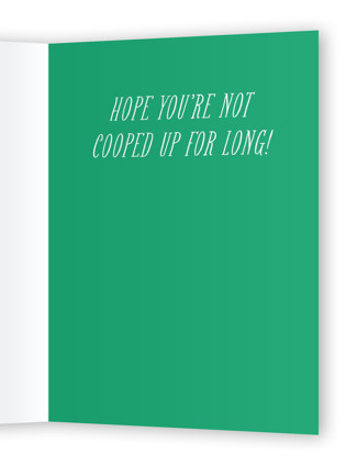 This is a putting green get well soon cards with standard by Jackie Crawford called chicken in on you printing on signature in greeting cards