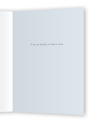 This is a sky friendship cards with standard by Nicole Walsh called lucky to have you printing on signature in greeting cards