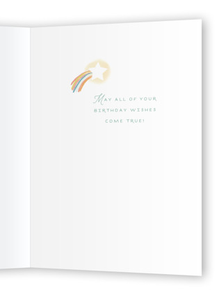 This is a willow mist birthday cards for kids with standard by Ashley Rosenbaum called birthday wishes printing on signature in greeting cards