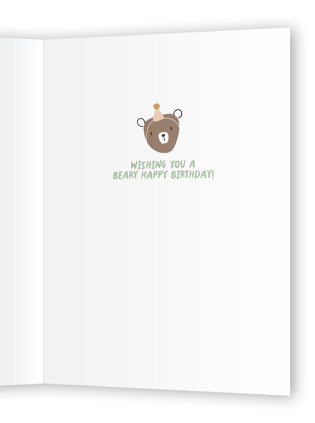 This is a buttercream birthday cards for kids with standard by Nadia Hassan called beary happy printing on signature in greeting cards