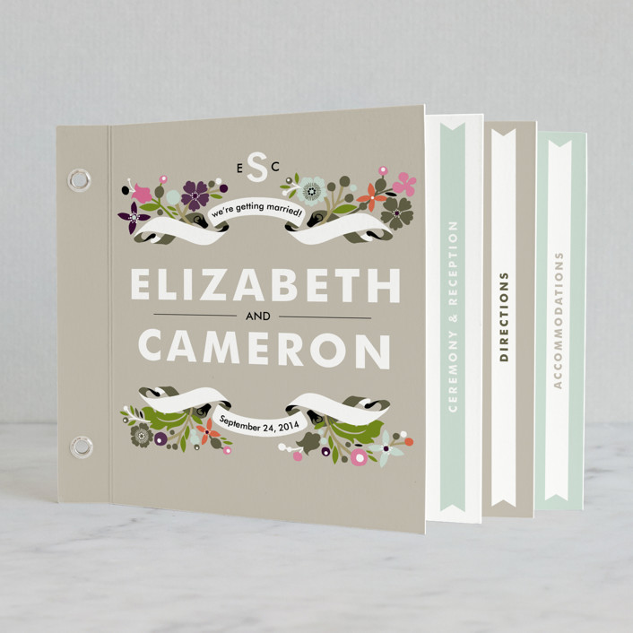 Banner and Branches Minibook Wedding Invitations by Alethea and Ruth