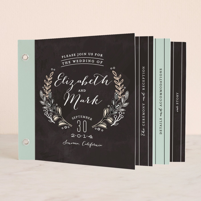 Chalkboard Accents Minibook Wedding Invitations by Alethea and Ruth