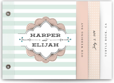 photo of Striped Sweet Nothings Wedding Invitation Minibooks