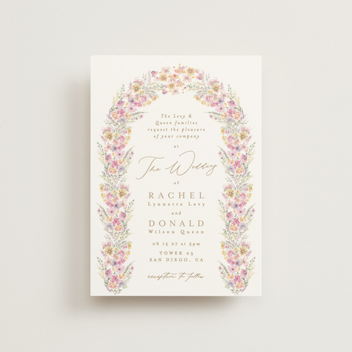 "Floral Arch" - Petite Wedding Invitations in Spring by Phrosné Barwood.
