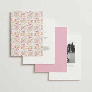 This is a spring petite wedding invitations with standard by Phrosné Barwood called floral arch printing on signature in petite