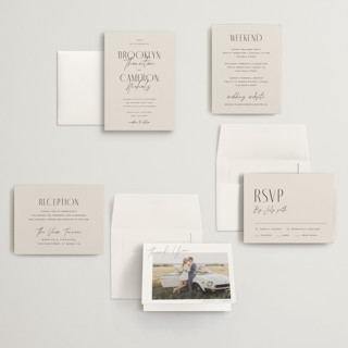 This is a linen petite wedding invitations with standard by Kelly Schmidt called arabilla overlap printing on signature in petite