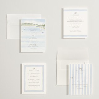 This is a aqua petite wedding invitations with standard by Jennifer Wick called bristol printing on signature in petite