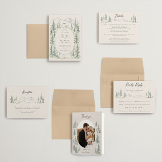 This is a forest petite wedding invitations with standard by Petra Kern called paradise printing on signature in petite