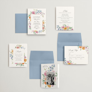 This is a tropical petite wedding invitations with standard by Itsy Belle Studio called floral pop printing on signature in petite