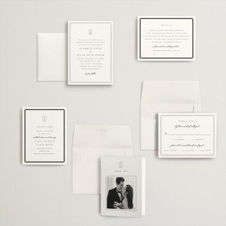 This is a salt petite wedding invitations with standard by Amy Kross called stripe bevel printing on signature in petite