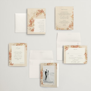 This is a stone petite wedding invitations with standard by Robert and Stella called falling foliage printing on signature in petite