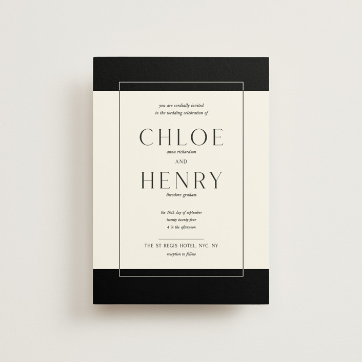 "Simple Elegance" - Petite Wedding Invitations in Onyx by Monika Konieczna.