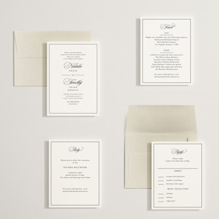 This is a noir petite wedding invitations with standard by Kimberly FitzSimons called sincerity printing on signature in petite