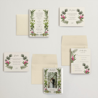 This is a lime petite wedding invitations with standard by Elly called tropical garden printing on signature in petite