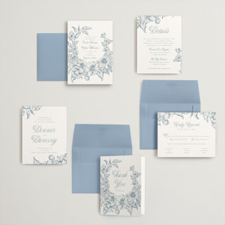 This is a lake petite wedding invitations with standard by Leah Bisch called wreath in bloom printing on signature in petite
