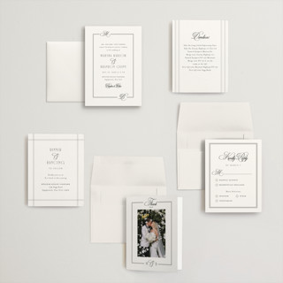 This is a tuxedo petite wedding invitations with standard by Nicoletta Savod called black tie elegance printing on signature in petite