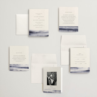 This is a horizon petite wedding invitations with standard by Sumak Studio called stillness printing on signature in petite