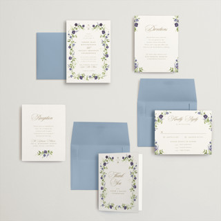 This is a iris petite wedding invitations with standard by Everett Paper Goods called wildflower trellis printing on signature in petite