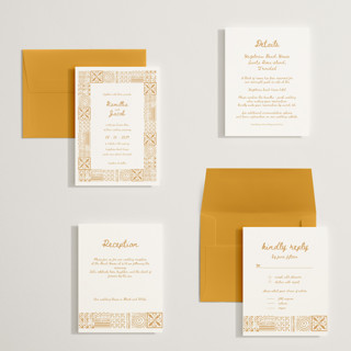 This is a amber petite wedding invitations with standard by Selima Akhter called tribal rythm printing on signature in petite