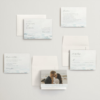 This is a sky petite wedding invitations with standard by Nicoletta Savod called at sea printing on signature in petite