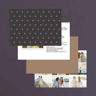 This is a mocha petite wedding invitations with standard by Melissa Egan of Pistols called classic type printing on signature in petite