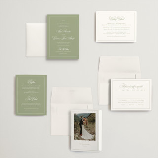 This is a garden petite wedding invitations with standard by Kelly Schmidt called greenwood printing on signature in petite