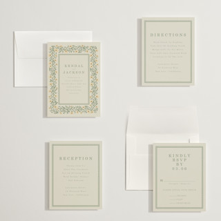 This is a mustard petite wedding invitations with standard by Baumbirdy called framed floral printing on signature in petite