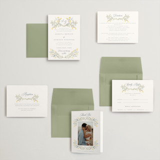 This is a spring petite wedding invitations with standard by Petra Kern called monogrammed printing on signature in petite