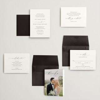 This is a linen petite wedding invitations with standard by Jennifer Postorino called breathe printing on signature in petite