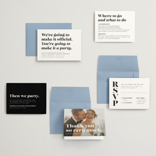 This is a panda petite wedding invitations with standard by Lea Delaveris called make it official printing on signature in petite